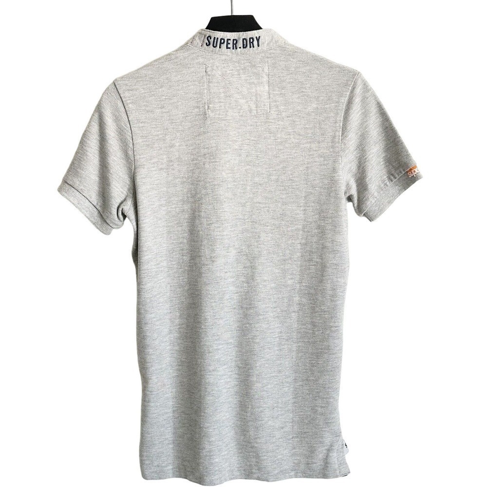 Superdry Men's 1 Japan Gray Crewneck Short Sleeve Polo Shirt Size S NWT $60 - Picture 2 of 5